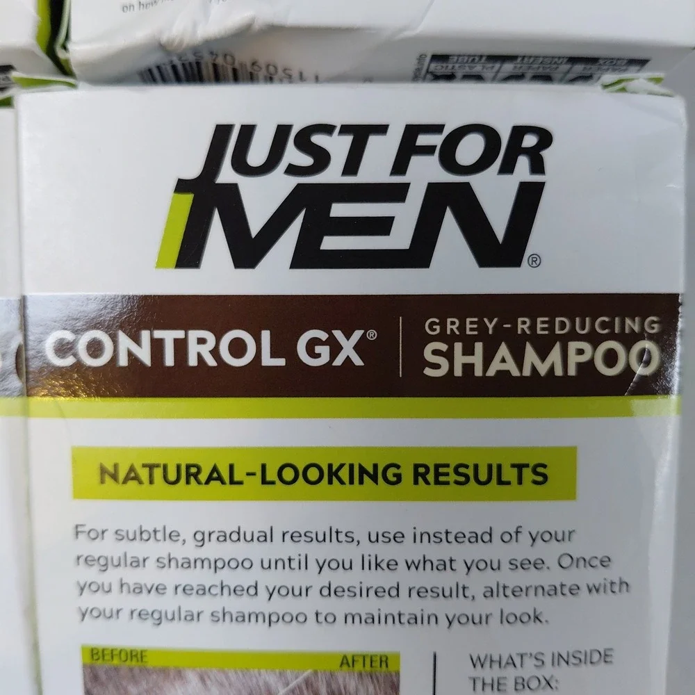 4 Pack Just For Men Control GX Grey Reducing Shampoo Gradually Colors Hair
